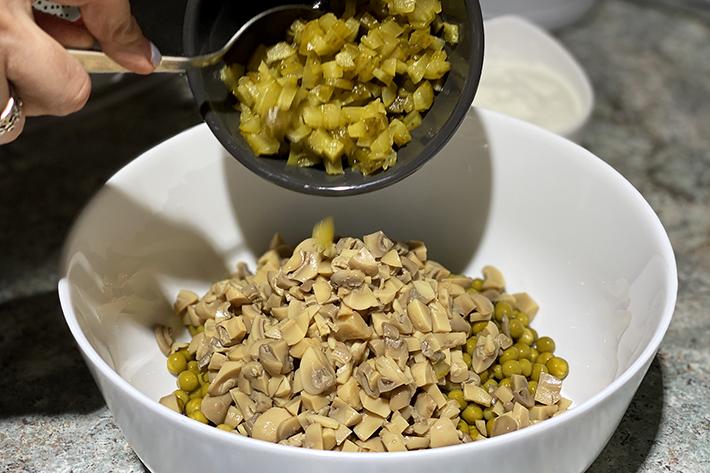 ensalada de champiñones paso 1